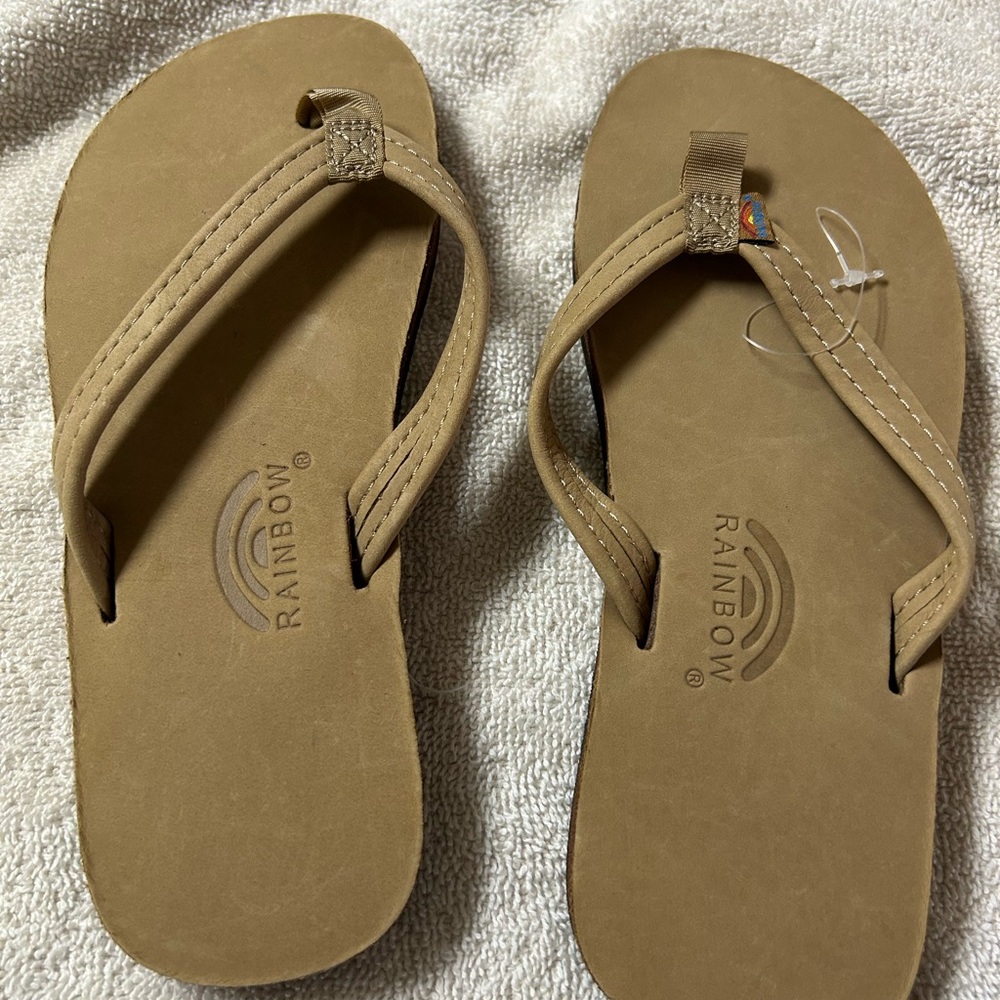 Rainbow Tan Flip Flops